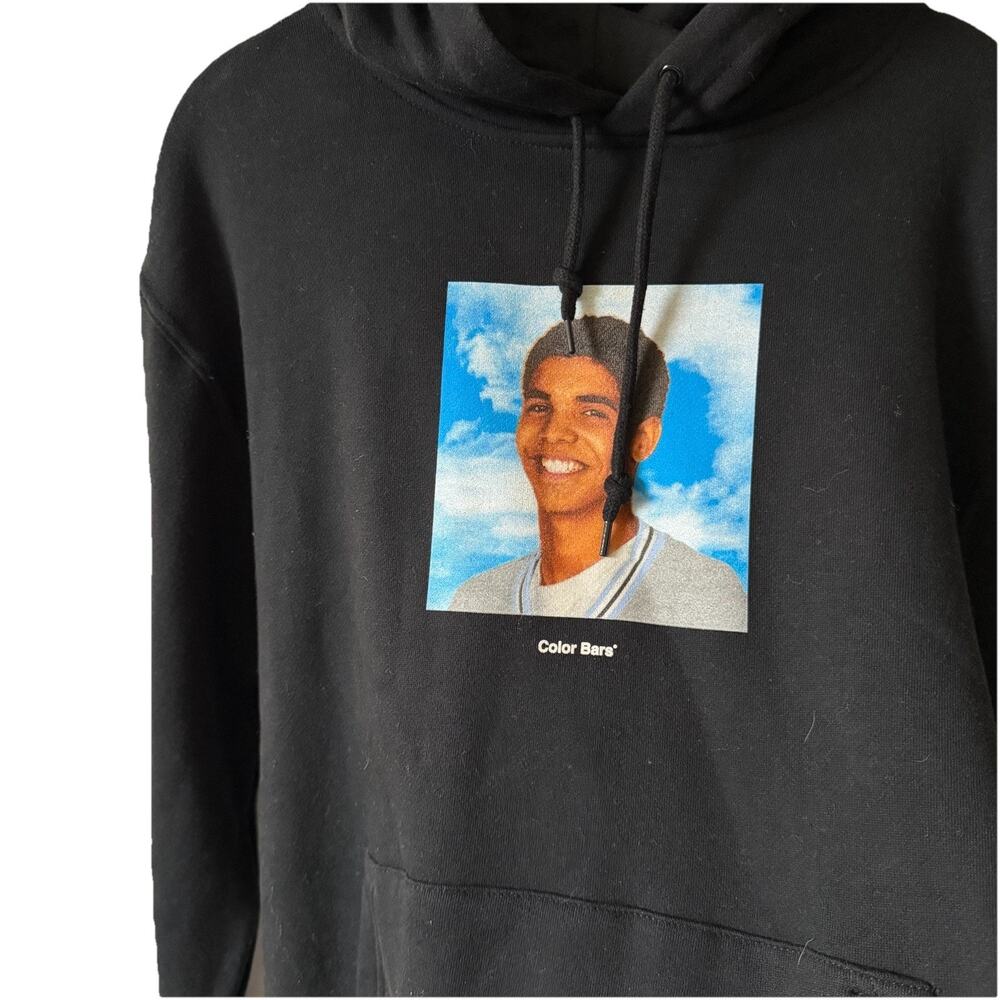 NWT Degrassi Hoodie Mens Medium Sweatshirt Black Pullover Drake Color Bars UO - Picture 7 of 9